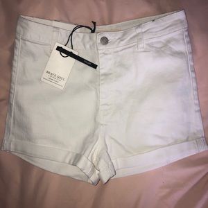 White denim shorts